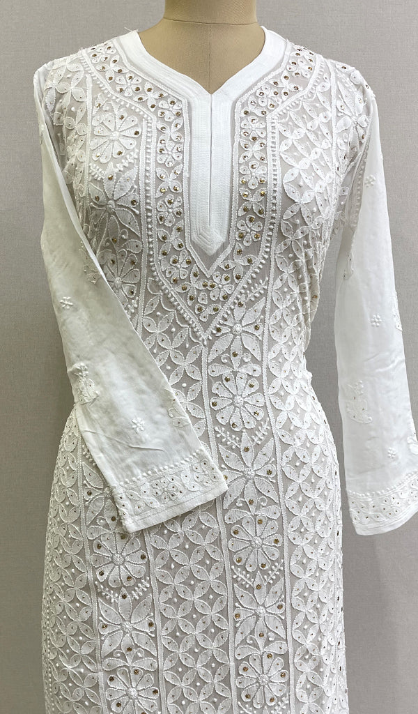 Women's Off-White Modal Silk Suit Set - Kaajh | Silk suit, Neck designs for  suits, White silk